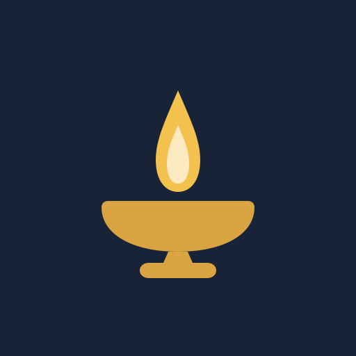 Vigilemus — a gold oil lamp burning on a night-blue field